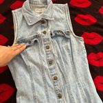 Paris Blues Vintage 80s 90s  light blue denim sleeveless bodycon dress XS Photo 2