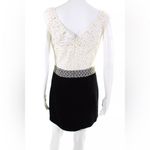 Milly Womens Lace Wool Sleeveless‎ Zip Up Mini Cocktail Dress Black White Size 2 Photo 2