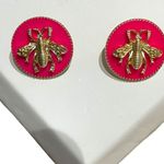 Statement Bee Gold and Pink Stud Earrings NWT Photo 8