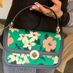Kate Spade Authentic  Leather/Floral canvas turnlock flap Crosby/Sarchel 2 straps Photo 10