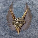 Harley Davidson Vintage Denim Bustier / Biker Jean Corset Tank Top Size 10 Photo 3