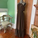 Leona by Lauren Leonard Chocolate Brown Halter Ruffle Maxi Dress Photo 3