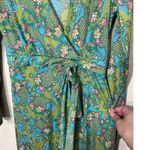 Vintage Sears Maxi Wrap Dress Green Paisley Floral Long Sleeve Boho Bohemian Size XS Photo 3