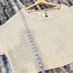 Free People | Lace Up Back Oversized Waffle Knit Sweater Ivory Small Photo 8
