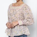 American Eagle  Cottagecore Floral Cotton Long Sleeve Flowy Top Size L Photo 0