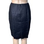 Ellen Tracy Linda Allard  Womens Pencil Skirt Lightweight Linen Lined Black Sz 2 Photo 2
