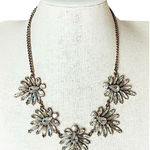 J. Crew‎ Gold Rhinestone Crystal Cluster Statement Padgent Wedding Necklace Gold Photo 0