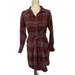 American Eagle Flannel Shirt Dress XS Plaid Grunge Fall Preppy 90s Rust Western Photo 12