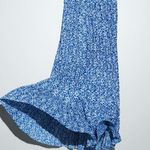 ZARA NWT High Waisted Floral Print Blue Midi Skirt Photo 6