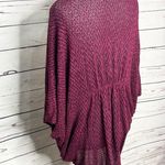 julie's closet Julie’s Closet Burgundy & Black Open Front Dolman Sleeve Cardigan Size Large Photo 5