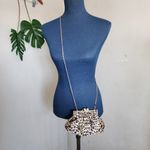 Vintage Leopard Animal Print Pouch Bag with Crossbody Chain Black Photo 9