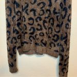 Bella Dahl Fuzzy Leopard Print Sweater From Revolve Brown Black Size Small Photo 3