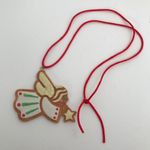 Angel Necklace Cookie Cutter Design on Red Cord Vintage Photo 4