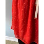 ZARA  square neck orange sleeveless fit flare cute white stars summer dress S Photo 3