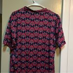 Escapada  Living Shift Dress Collared Short Sleeve Navy Floral Split Neck L Photo 8