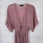 Lulus Long Duster Hippie Boho Festival Womens Medium Pink Lace Coquette Photo 1