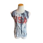 LOL Vintage Womens USA Patriotic Tie Dye Dip Sleeveless Tank Top Shirt - Sz XS Photo 1