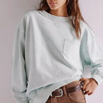 We The Free  People Wallace Pullover - Sea Mist Size Small NWT Photo 0