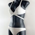Aerie Two Piece Wrap Bikini Swimsuit Gray Silver Small / Medium Photo 4