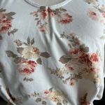 Love Vintage Crop V Neck Top Blouse Floral Romantic Open Tie Back Ivory Size S Photo 1