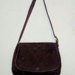 Vtg Eddie Bauer Suede Brown Hobo Adjustable Shoulder Bag-Braided Trim-Magnetic Photo 0