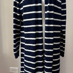 Old Navy  Blue with White Stripes Long Open Front Cardigan Photo 0
