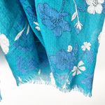 J. CREW Factory Floral Fringe Trim Blanket Shawl Scarf Wrap, One Size Photo 2