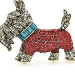 Brooch scotty Scottish Terrier adorned with sparkly crystals Photo 0