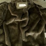 Molly Bracken NWOT - olive green suede feel moto coat w/ removable faux fur - XS Photo 14