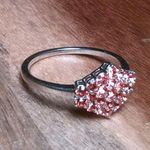 Indian Pink Crystal Platinum Bond Brass Ring (Size 9) Photo 4
