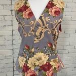 Vintage Floral Vest 90’s Cambridge Dry Goods Satin Back Western Cottagecore Pink Size L Photo 0