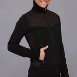 Marmot Jacket Women’s Black Tech Sweater Coat Sz L GUC Mixed Media Outdoor Ski Photo 2