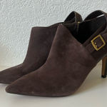 Vince Camuto Vince Camino Kreitha Leather Suede Stiletto Heels Booties in Roor Beer Brown Photo 0
