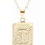 Initial T Necklace Gold Pendant Letter Photo 0