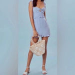 For Love & Lemons Periwinkle Sweetheart Heart Print Mini Dress Size L Large Photo 2