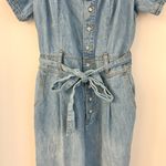 Anthropologie Pilcro Chambray Denim Puff Sleeve Jumpsuit Size 8 Photo 7