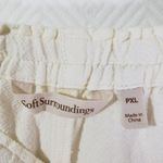 Soft Surroundings New Women's 18 Ivory Cream Wide Leg, Cotton Pants Photo 2