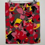 Premise  Skirt Multi Floral Abstract Print Pink Red Gray Yellow Women’s Size 12 Photo 1