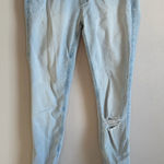 Hollister  Super Skinny Light Wash Blue Denim Distressed Jeans Womens 26 Photo 0