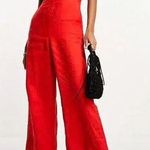 & Other Stories NWOT & Other Stories Linen Puff Short Sleeve Jumpsuit In Red Sz 8 Photo 0