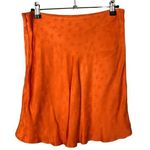 ZARA Orange Satin Floral A-line Mini Skirt M Photo 0