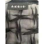 Akris  Black Chiffon Cropped Cap Sleeve Top Photo 5