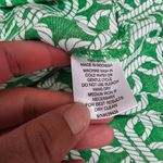 Escapada  Green & White Nautical Rope Pattern Blouse Size Large Photo 5