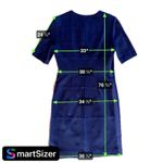 Hugo Boss Women's Navy Textured Sheath Dress Short Sleeve Knee Length Zip Photo 3