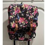 Junlion Floral Print School Laptop Backpack Bag Black Snap Brown Buckle Red Photo 0