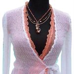 Cache Peek A Boo Sheer 2 pc Crinkle Wrap Self Belt Side Tie Top New $168 NWT Photo 2