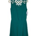 JustFab Cutout Sleeveless Blouson Mini Dress green size Large Photo 2