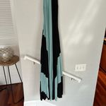 Butter by Nadia Tarr Designer Maxi Dress Rare Aqua Blue Black Dramatic Couture Size M Photo 3