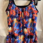 Colorful Art‎ To Wear Women’s Tankini Top Adjustable Size 14W NEW Beach Tropical Black Photo 0