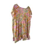 Entro Floral V-Neck Short Sleeve Babydoll Mini High Low Dress Size Large Photo 4